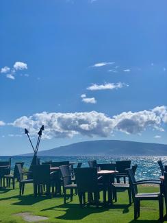 Beach dining set up